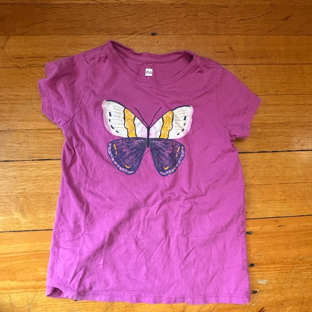 Tea Collection Short Sleeve Butterfly Tee Size 7